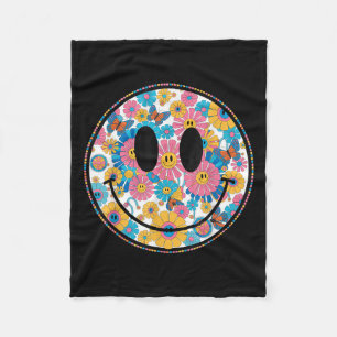 Happy Retro Daisy Smile Face Preppy Aesthetic Men  Fleece Blanket