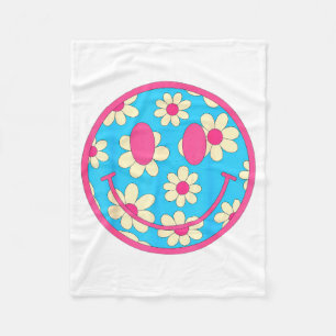 Happy Retro Daisy Smile Face Preppy Aesthetic Men Fleece Blanket