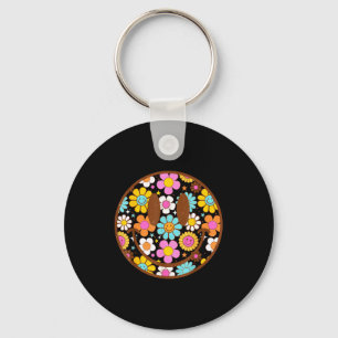 Happy Retro Daisy Smile Face Preppy Aesthetic Men  Key Ring