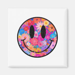 Happy Retro Daisy Smile Face Preppy Aesthetic Men  Magnet