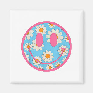 Happy Retro Daisy Smile Face Preppy Aesthetic Men Magnet