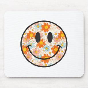 Happy Retro Daisy Smile Face Preppy Aesthetic Men Mouse Pad