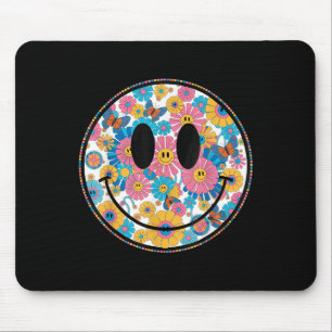 Happy Retro Daisy Smile Face Preppy Aesthetic Men  Mouse Pad