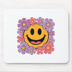 Happy Retro Daisy Smile Face Preppy Aesthetic Men Mouse Pad