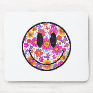Happy Retro Daisy Smile Face Preppy Aesthetic Men Mouse Pad
