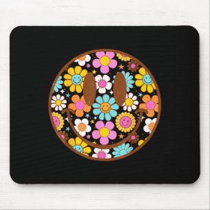 Happy Retro Daisy Smile Face Preppy Aesthetic Men  Mouse Pad