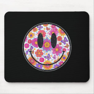 Happy Retro Daisy Smile Face Preppy Aesthetic Men Mouse Pad