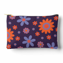Happy Retro Flowers Cute 70s Hippie Daisy Pattern