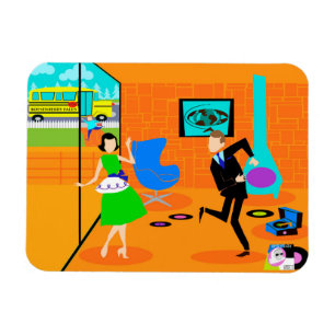 Happy Retro Parents Flexi Magnet