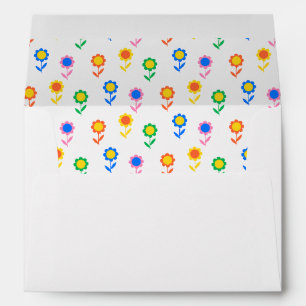 Happy Retro Rainbow Daisy envelope liner