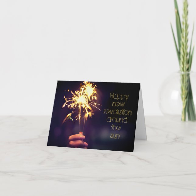 Happy revolution around the sun card (Front)