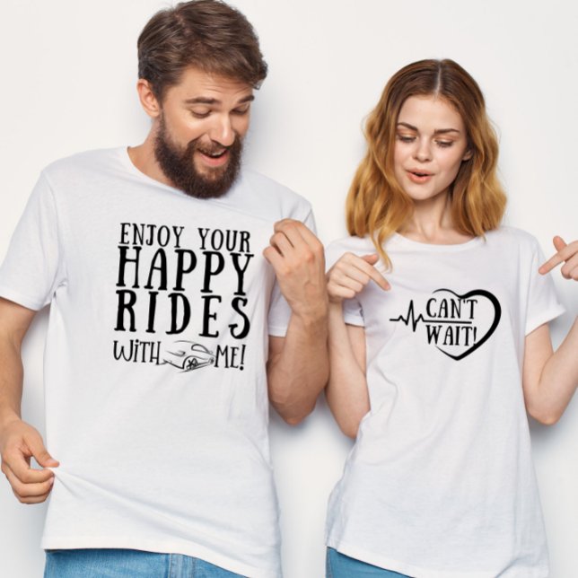 Happy Rides Honeymoon Hubby Newlywed Couple T-Shirt (Creator Uploaded)