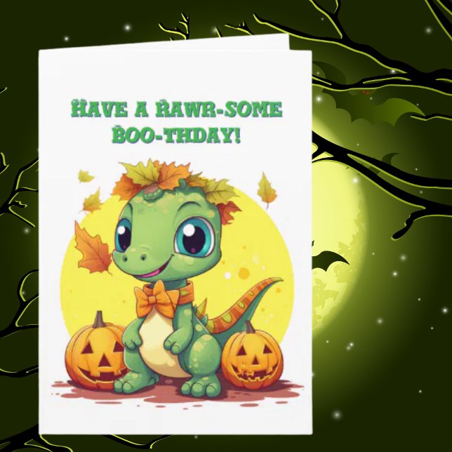 Happy Roar Some Cute Dino photo Halloween cards (Creator Uploaded)