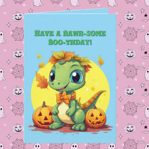 Happy Roar Some Cute Dino photo Halloween cards