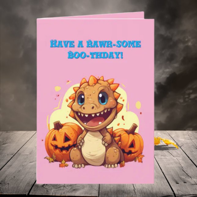 Happy Roar Some Cute Dino photo Halloween cards (Creator Uploaded)