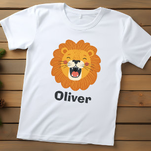 Happy Roaring Lion Face – Cute Jungle Animal Baby T-Shirt