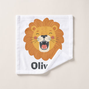 Happy Roaring Lion Face – Cute Jungle Animal Wash Cloth