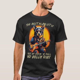 Happy Rocker Dog with electric Guitar for Boys and T-Shirt