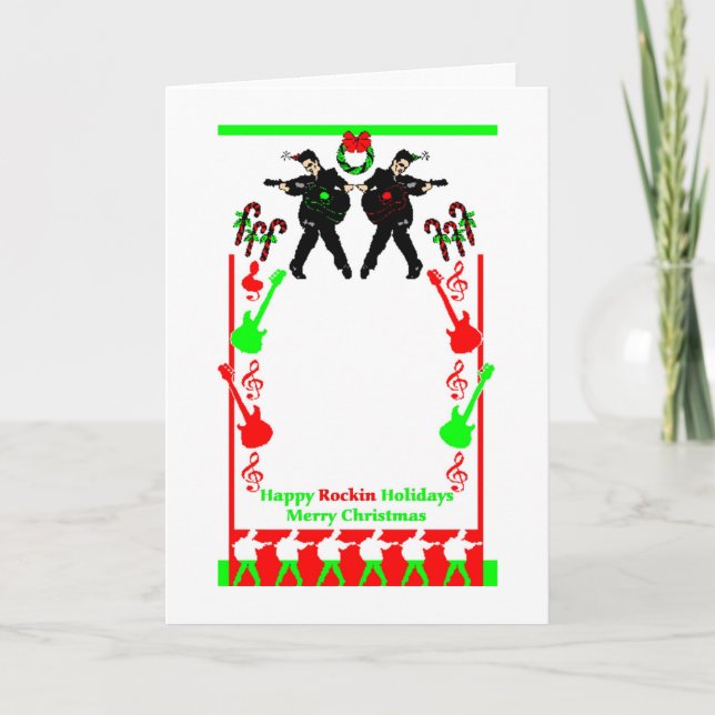 Happy Rockin Holidays Holiday Card (Front)