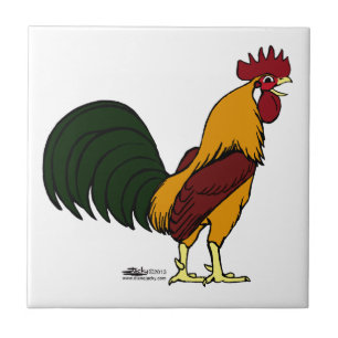 Happy Rooster Ceramic Tile