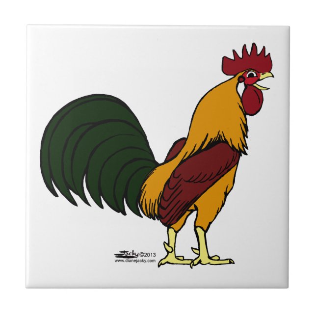 Happy Rooster Ceramic Tile (Front)