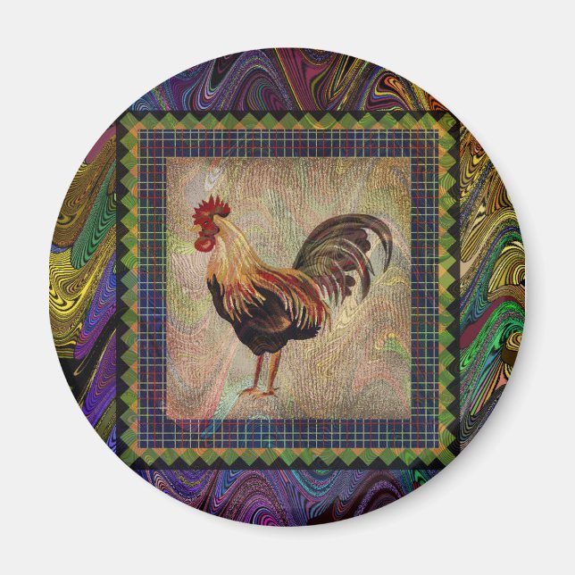 Happy Rooster Magnet (Front)