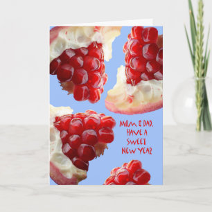 Happy Rosh Hashanah for Mum and Dad, Pomegranate Holiday Card