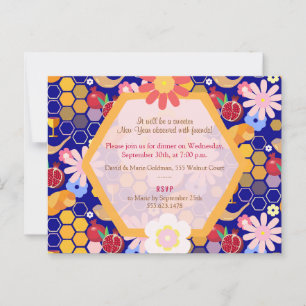 Happy Rosh Hashanah Jewish New Year Floral Pattern Postcard