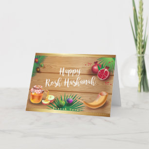 Happy Rosh Hashanah Jewish New Year Honey & Apple Thank You Card