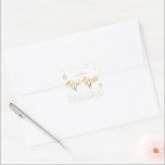 Happy Rosh Hashanah Jewish New Year Vintage Square Sticker<br><div class="desc">Happy Rosh Hashanah Jewish New Year Holiday symbols. Shana Tova! Hebrew Wishes gold text. Floral Elegand decorative frame,  gold ribbon banner,  gold confetti,  pink background,  Rosh hashana,  traditional,  decoration vintage,  luxury,  autumn,  sukkot. Judaica. Crafts & Party Supplies > Gift Wrapping Supplies > Stickers & Labels,  seasonal.</div>