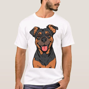 Happy Rottweiler Cartoon � Cute and Friendly Dog T-Shirt