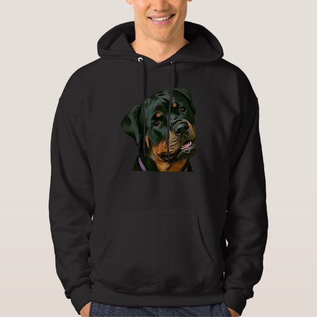 Happy Rottweiler Hat Hoodie (Front)