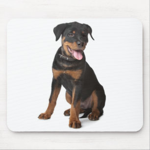 Happy Rottweiler Puppy Dog  Mousepad