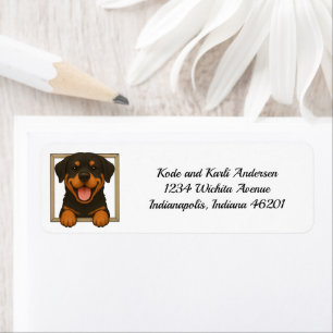 Happy Rottweiler Return Address Label