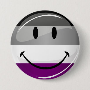 Happy Round Asexual Flag 7.5 Cm Round Badge
