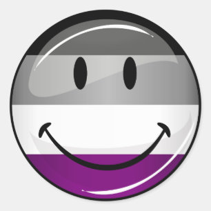 Happy Round Asexual Flag Classic Round Sticker