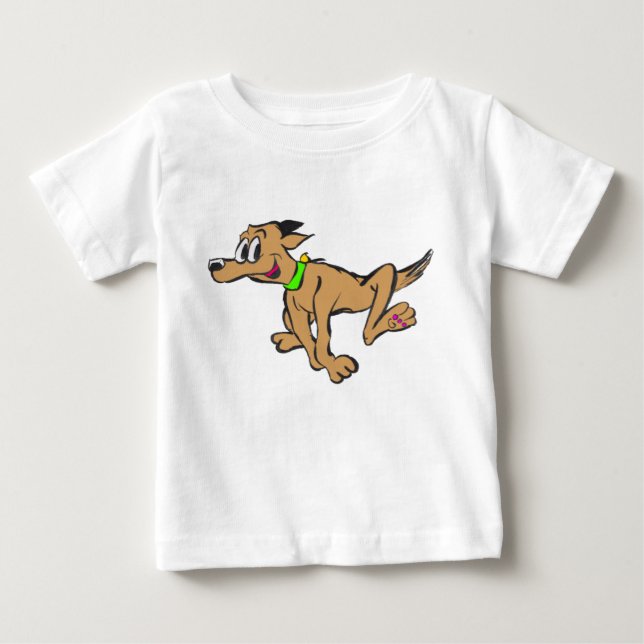Happy Running Dog Customisable Jersey T-shirt (Front)
