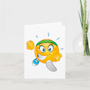 Happy Running Emoji Card