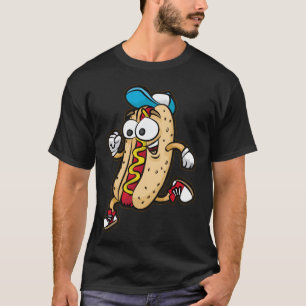 Happy RUNNING HOTDOG BUN Fast Food Marathon friend T-Shirt