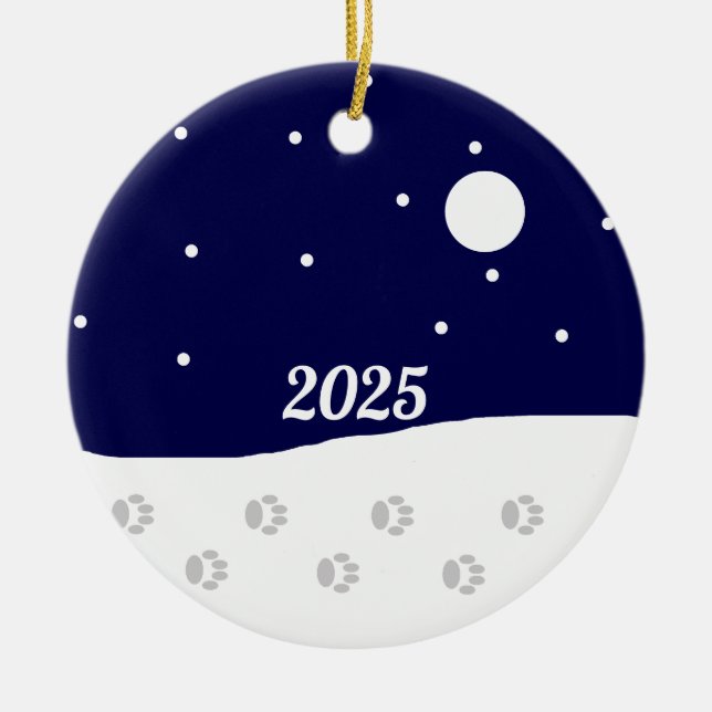 Happy Rural Winter: Ceramic Ornament (Front)