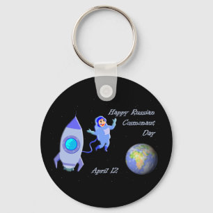 Happy Russian Cosmonaut Day April 12 Key Ring