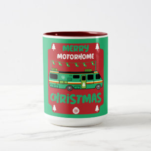 Happy RV Motorhom Xmas Two-Tone Coffee Mug