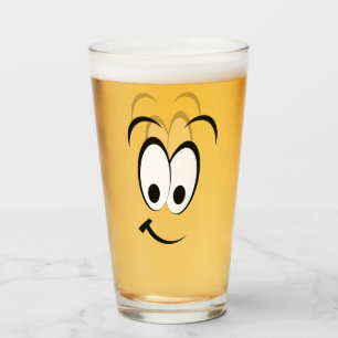 HAPPY SAD CARTOON FACE GLASS