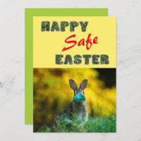 Happy & Safe Easter | Cute Funny Rabbit with Mask