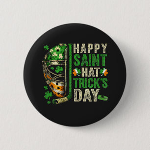 Happy Saint Hat Trick Ice Hockey Player 6 Cm Round Badge