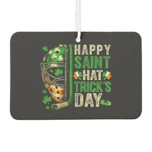 Happy Saint Hat Trick Ice Hockey Player Car Air Freshener