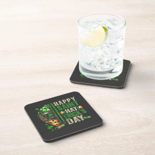 Happy Saint Hat Trick Ice Hockey Player Coaster