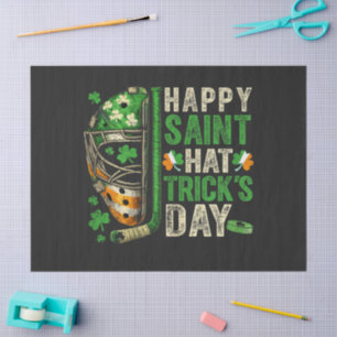 Happy Saint Hat Trick Ice Hockey Player Tissue Paper