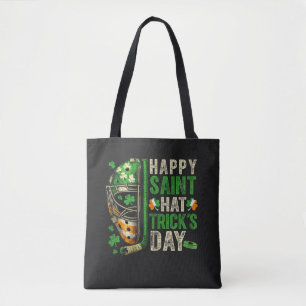 Happy Saint Hat Trick Ice Hockey Player Tote Bag