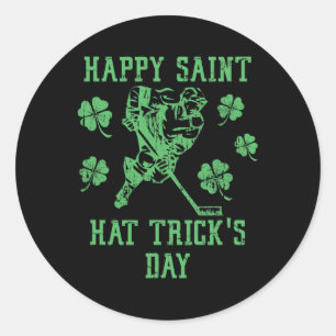 Happy Saint Hat Tricks Day Funny St Patrick's Day Classic Round Sticker
